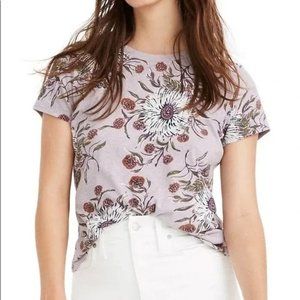 Madewell Lavender Purple Floral T-Shirt